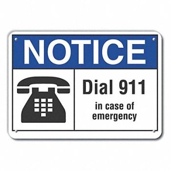 LYLE Plastic Emergency Notice Sign 10x14in, 64NL49