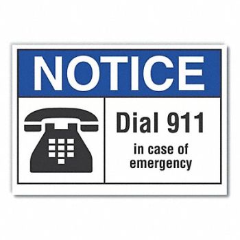 LYLE Emergency Notice Reflective Label 5x7in, 64ML94