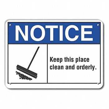 LYLE Cleaning Notice Sign 10x14in Plastic, 64NL57