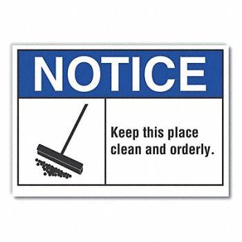 LYLE Cleaning Notice Rflct Label 5inx7in, 64MM43