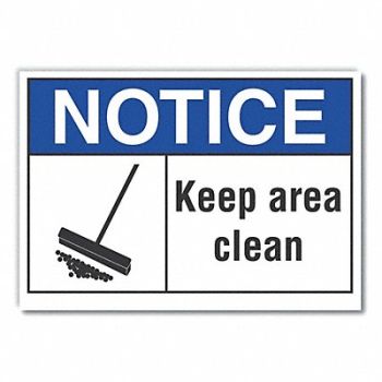 LYLE Cleaning Notice Reflective Label 5x7in, 64MM55