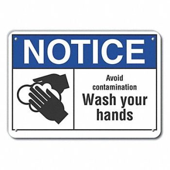 LYLE Rflct Wash Hand Notice Sign 10x14in Alum, 64MM99