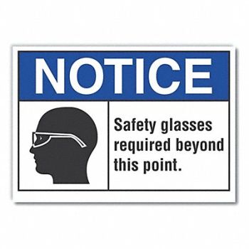 LYLE Eye Notice Rflctv Label 5inx7in, 64MN28