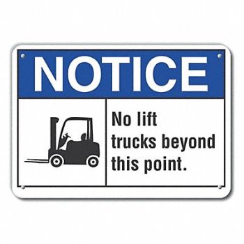 LYLE Lift Truck Traffic Notice Sign 10x14in, 64NL75