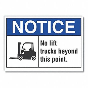 LYLE Lift Truck Trfc Note Rflct Lbl 5x7in, 64MN52