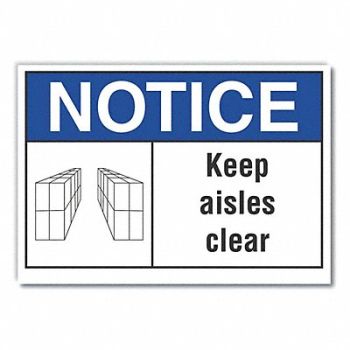 LYLE Keep Clear Notice Lbl 10x14in Polyester, 64MN56
