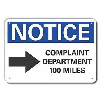 LYLE Plstic Humor Notice Sign 10x14in Plstic, 64NL81