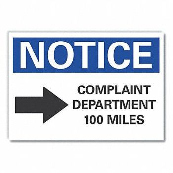 LYLE Humor Notice Label 10 x 14 in Polyester, 64MN80