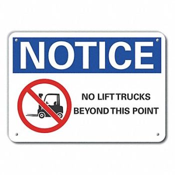 LYLE Lift Truck Trfc Note Sign 10x14in Plstc, 64NL97