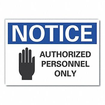 LYLE Auth Personnel Notice Rflctv Lbl 5inx7in, 64MR10