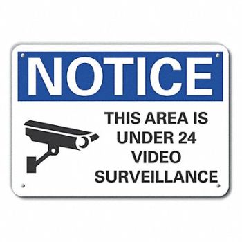 LYLE Plastic Surveillance Notice Sign 10x14in, 64NM04