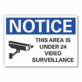LYLE Surveillance Notice Rflctive Label 5x7in, 64MR22