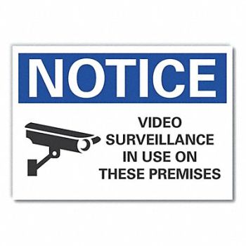 LYLE Surveillance Notice Rflctive Label 5x7in, 64MR46
