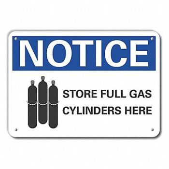 LYLE Cylinder Handling Notice Sign 10x14in, 64NM14