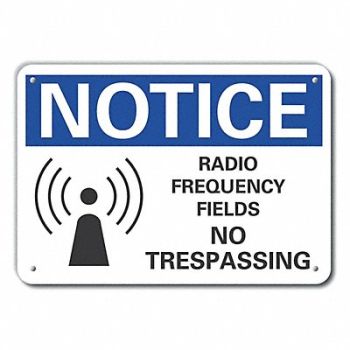 LYLE Rflct Radio Fields Notice Sign 7x10in, 64MT14