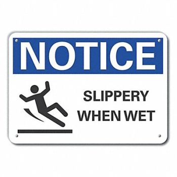 LYLE Slippery Floor Notice Sign 10x14in Plstc, 64NM22