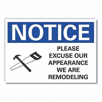 LYLE Construction Area Notice Label 5x7in, 64MT55