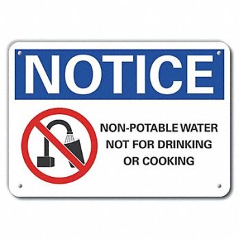 LYLE Potable Water Notice Sign 10x14in Plstc, 64NM30