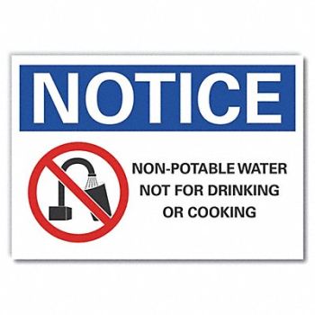 LYLE Potable Water Note Rflct Label 5inx7in, 64MT79