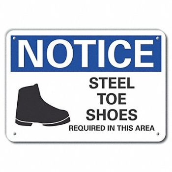 LYLE Foot Notice Sign 10inx14in Plastic, 64NM38