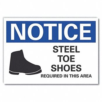 LYLE Foot Notice Rflctv Label 5inx7in, 64MU28