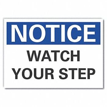 LYLE Steps Notice Label 7inx10in Polyester, 64MU67