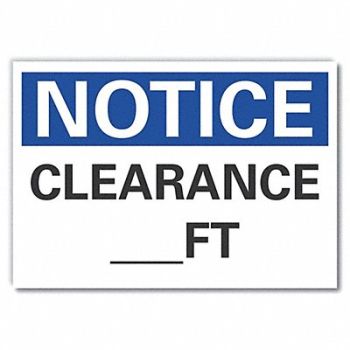 LYLE Clearance Notice Rflct Label 5inx7in, 64MV01