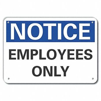 LYLE Employee Visitor NoteSign 7x10in Plastic, 64NM51