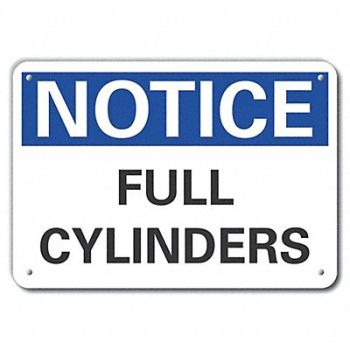 LYLE Cylinder Handling Notice Sign 10x14in, 64NM56