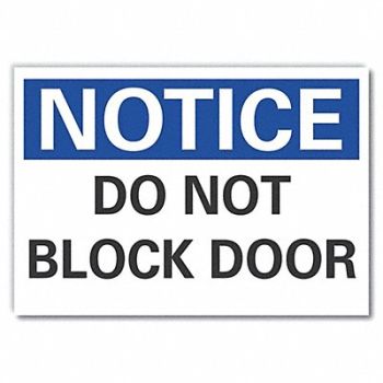 LYLE Door Instrction Notice Rflct Label 5x7in, 64MV97