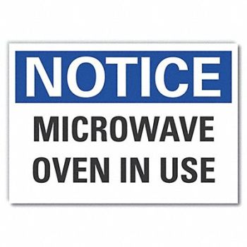 LYLE Microwave Notice Rflctv Label 5inx7in, 64MX07