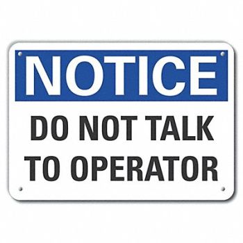 LYLE Machine Operation Notice Sign 7x10in, 64NM85