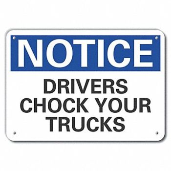 LYLE Rflctv Chock Wheels Notice Sign 10x14in, 64MX51