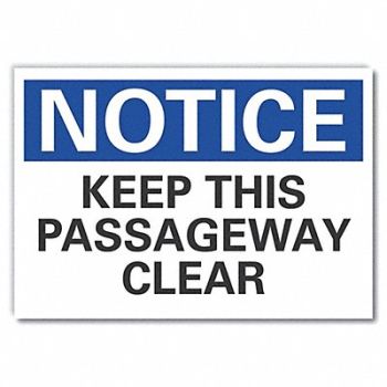 LYLE Keep Clear Notice Rflctv Label 5x7in, 64MX79