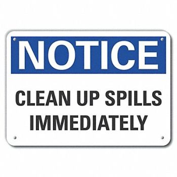 LYLE Plstic Spill Control Notice Sign 10x14in, 64NN01