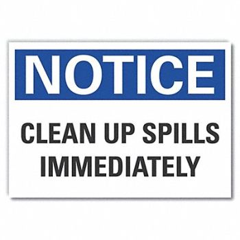 LYLE Spill Control Notice Rflctv Label 5x7in, 64MY04