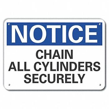 LYLE Rflct Cyl Handling Notice Sign 10x14in, 64MY24