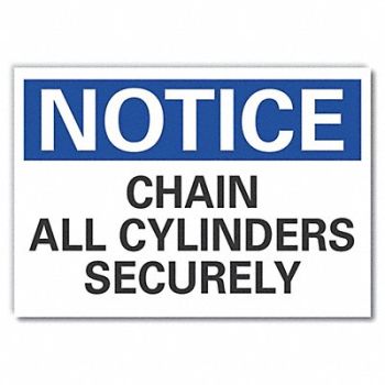 LYLE Cylinder Handlng Note Rflct Lbl 5x7in, 64MY28