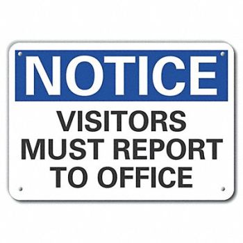 LYLE Plastic Visitors Notice Sign 10x14in, 64NN21