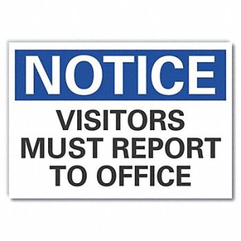 LYLE Visitors Notice Rflctv Label 3 1/2x5in, 64MZ24