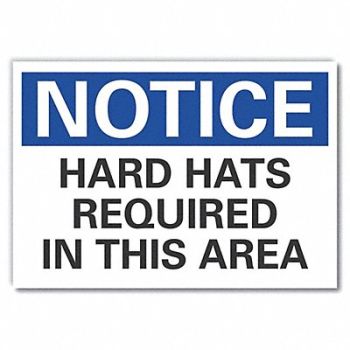 LYLE Hard Hat Notice Rflct Label 5inx7in, 64MZ49
