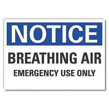 LYLE Breathing Apparatus Notice Label 5x7in, 64MZ55
