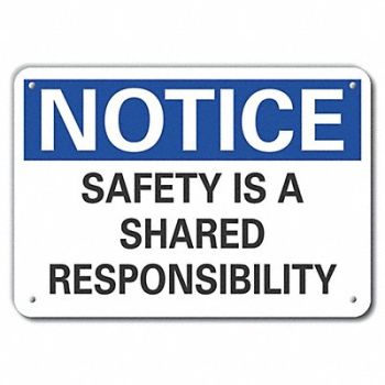 LYLE Plastic Accdnt Prevent Note Sign 7x10in, 64NN28