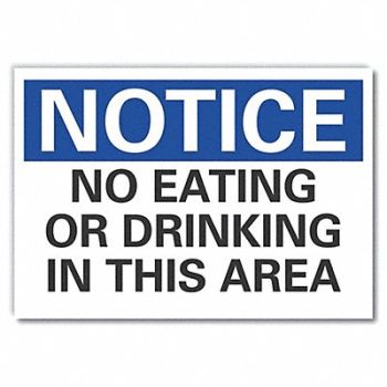 LYLE Eating Restrction Notice Rflct Lbl 5x7in, 64MZ85