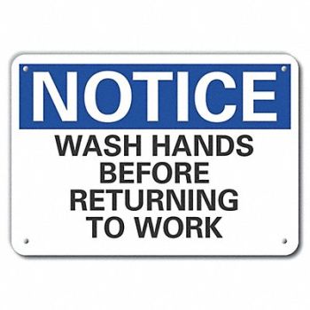 LYLE Plastic Wash Hands Notice Sign 10x14in, 64NN35