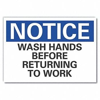 LYLE Wash Hands Notice Reflective Label 5x7in, 64NA10