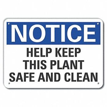 LYLE Rflctv Cleaning Notice Sign 10x14in Alum, 64NA30
