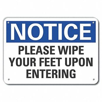 LYLE Plastic Information Notice Sign 10x14in, 64NN41