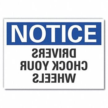 LYLE Chock Wheels Notice Rflct Lbl 5inx7in, 64NA82