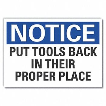LYLE Cleaning Notice Reflective Label 10x14in, 64NA92